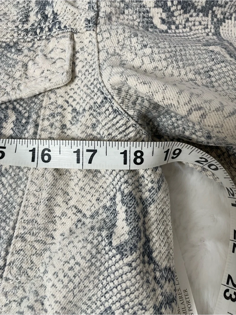 Free People Neutral Snake-Print Denim Jacket - Picture 7 of 11
